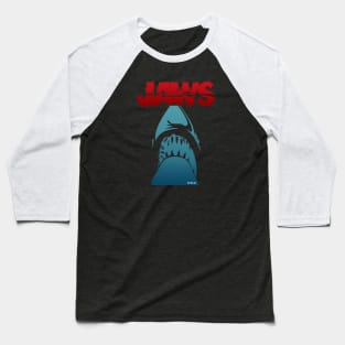 JAWS - GREAT WHITE DANGEROUS SHARK color Baseball T-Shirt